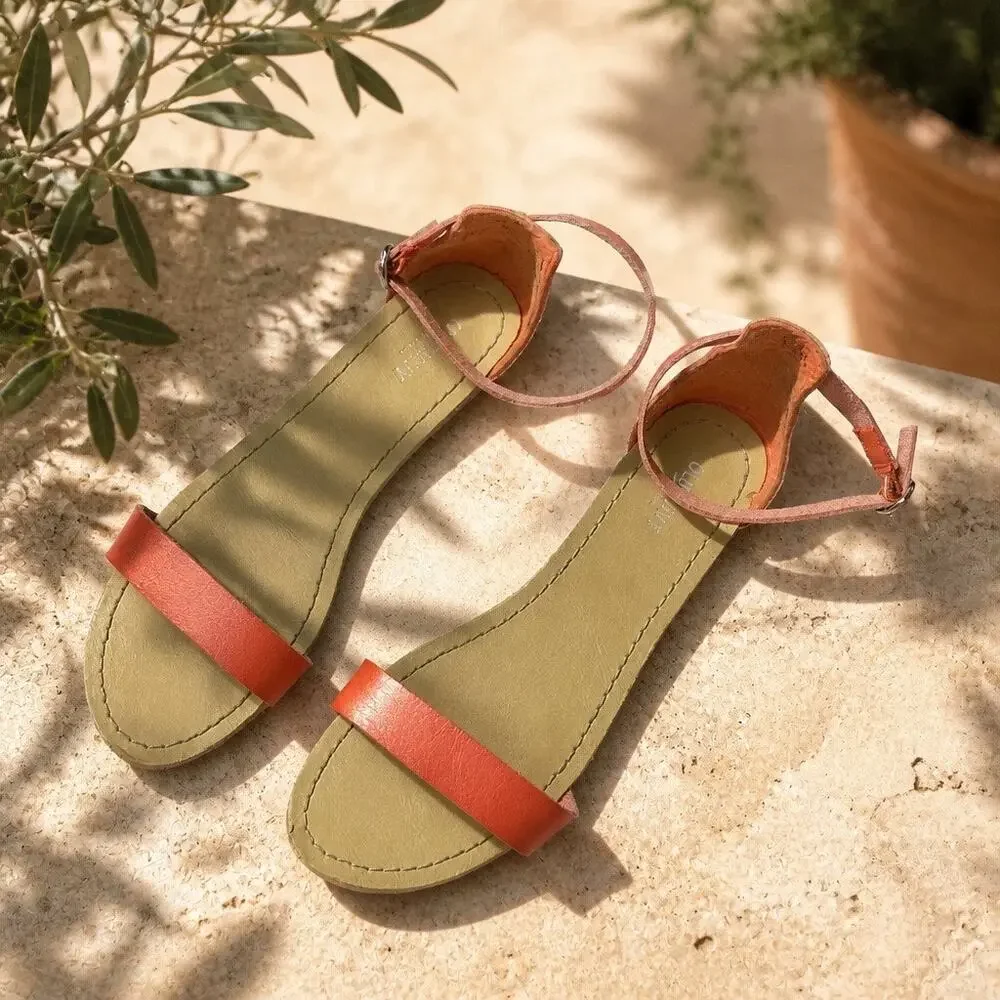 Old Navy Ankle Strap Pink Sandals Women 9 Minimalist Casual Beachy Summer Casual